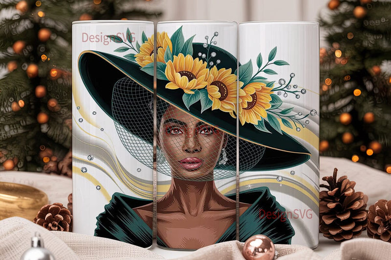 Sunflower Diva 20oz Tumbler Wrap Sublimation DesignSVG 