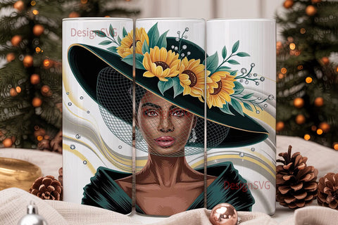 Sunflower Diva 20oz Tumbler Wrap Sublimation DesignSVG 