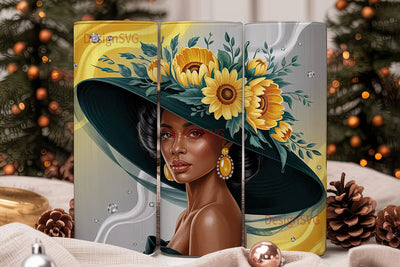 Sunflower Diva 20oz Tumbler Wrap Sublimation DesignSVG 