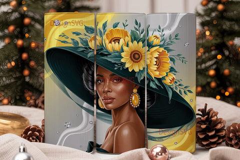 Sunflower Diva 20oz Tumbler Wrap Sublimation DesignSVG 