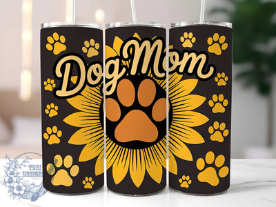 Sunflower Dog Mama 20oz Tumbler, Sunflower Wrap, Pet Lover Gift, 20oz Tumbler Wrap, Sublimation Design PNG, Cute Dog Wrap, Dog Mom Sublimation Sublimation ToriDesigns 
