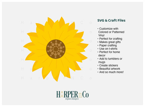 Sunflower Dots SVG PNG Cut EPS File SVG HarperNCo 