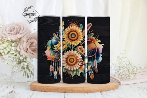 Sunflower Dreamcatcher 20oz Tumbler Wrap Sublimation sassyprint 