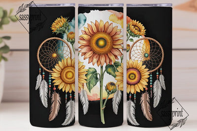 Sunflower Dreamcatcher 20oz Tumbler Wrap Sublimation sassyprint 