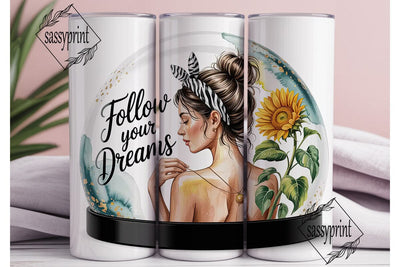 Sunflower Dreams 20oz Tumbler Wrap Sublimation sassyprint 