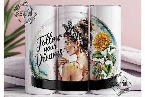 Sunflower Dreams 20oz Tumbler Wrap Sublimation sassyprint 