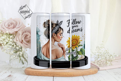 Sunflower Dreams 20oz Tumbler Wrap Sublimation sassyprint 