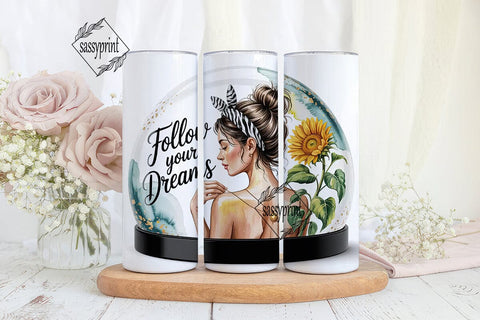 Sunflower Dreams 20oz Tumbler Wrap Sublimation sassyprint 