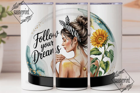 Sunflower Dreams 20oz Tumbler Wrap Sublimation sassyprint 