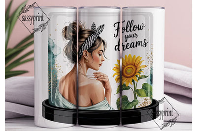 Sunflower Dreams 20oz Tumbler Wrap Sublimation sassyprint 