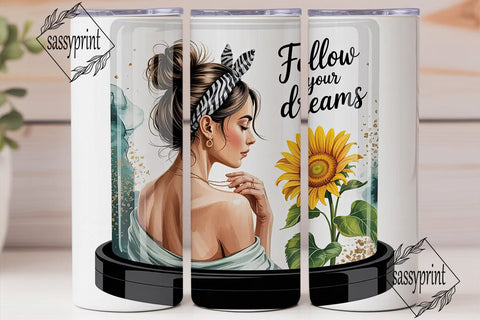 Sunflower Dreams 20oz Tumbler Wrap Sublimation sassyprint 