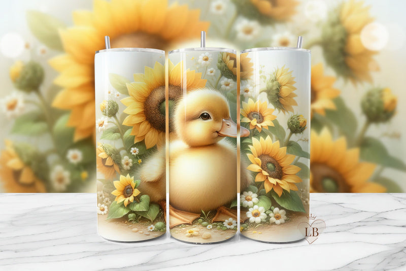 Sunflower Duck Tumbler Wrap Sublimation Design Sublimation BijouBay 