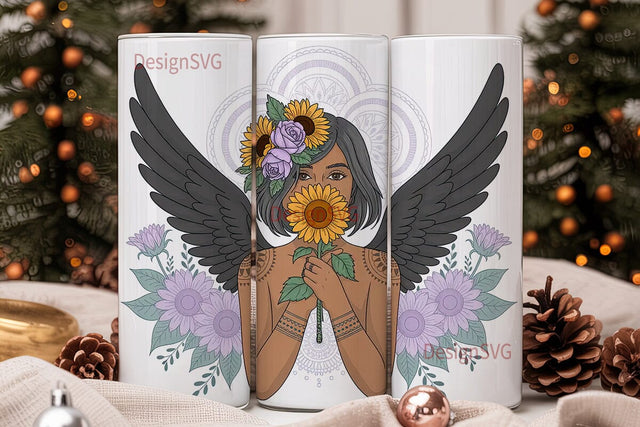 Sunflower Fairy 20oz Tumbler Wrap Sublimation DesignSVG 