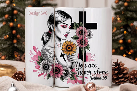 Sunflower Faith 20oz Tumbler Wrap Sublimation DesignSVG 