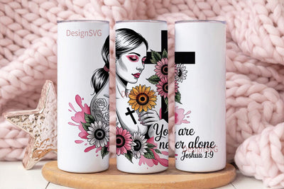 Sunflower Faith 20oz Tumbler Wrap Sublimation DesignSVG 