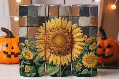 Sunflower Farmhouse 20oz Tumbler Wrap Sublimation PixelChick 
