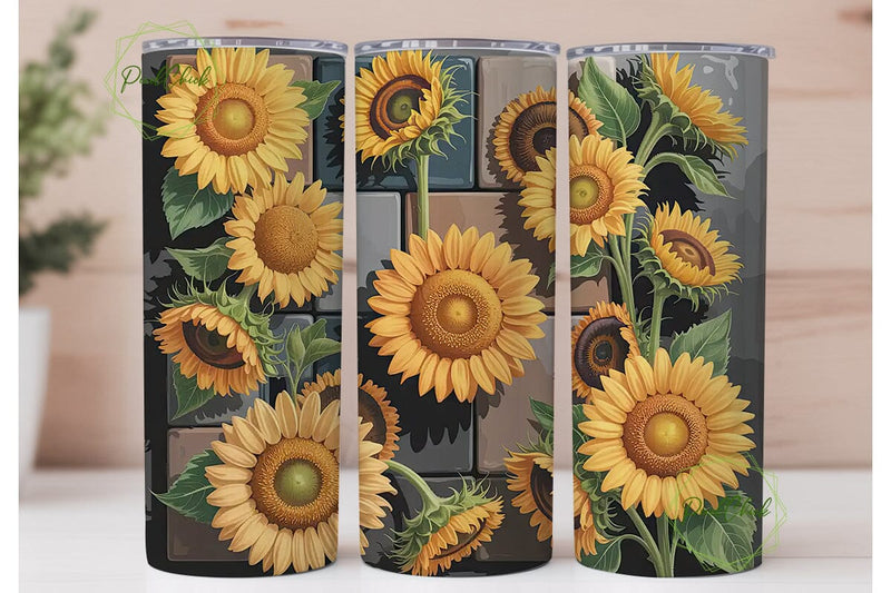 Sunflower Farmhouse 20oz Tumbler Wrap Sublimation PixelChick 