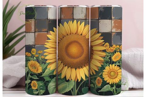 Sunflower Farmhouse 20oz Tumbler Wrap Sublimation PixelChick 
