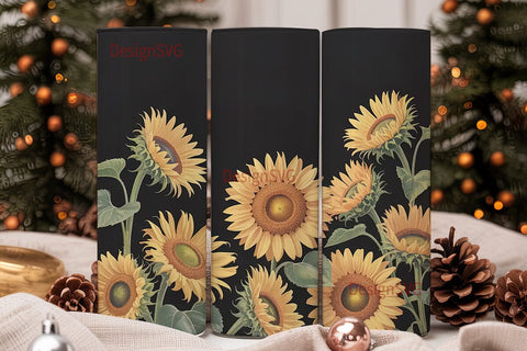 Sunflower Field 20oz Tumbler Wrap Sublimation DesignSVG 