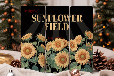 Sunflower Field 20oz Tumbler Wrap Sublimation DesignSVG 