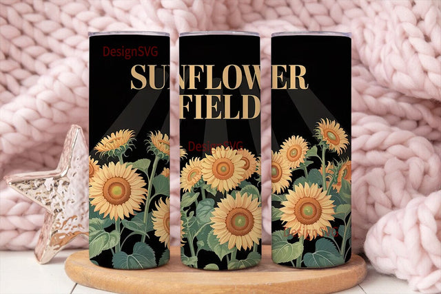 Sunflower Field 20oz Tumbler Wrap Sublimation DesignSVG 