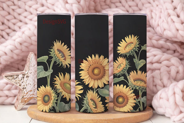 Sunflower Field 20oz Tumbler Wrap Sublimation DesignSVG 
