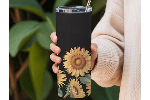Sunflower Field 20oz Tumbler Wrap Sublimation DesignSVG 