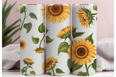 Sunflower Field 20oz Tumbler Wrap Sublimation PixelChick 
