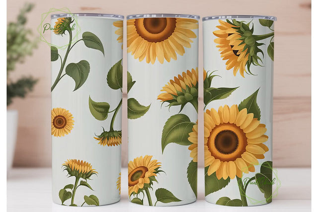 Sunflower Field 20oz Tumbler Wrap Sublimation PixelChick 