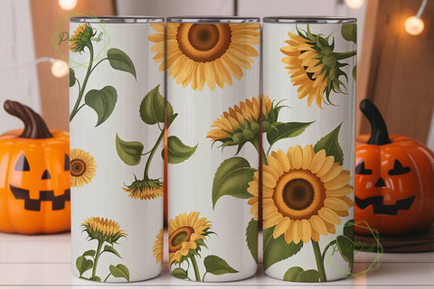 Sunflower Field 20oz Tumbler Wrap Sublimation PixelChick 