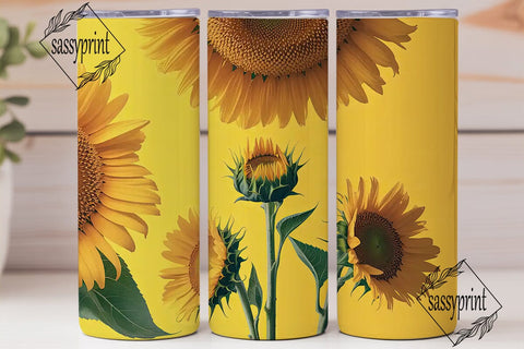 Sunflower Field 20oz Tumbler Wrap Sublimation sassyprint 