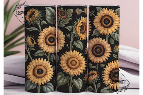 Sunflower Field 20oz Tumbler Wrap Sublimation sassyprint 