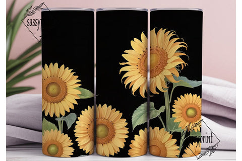Sunflower Field 20oz Tumbler Wrap Sublimation sassyprint 