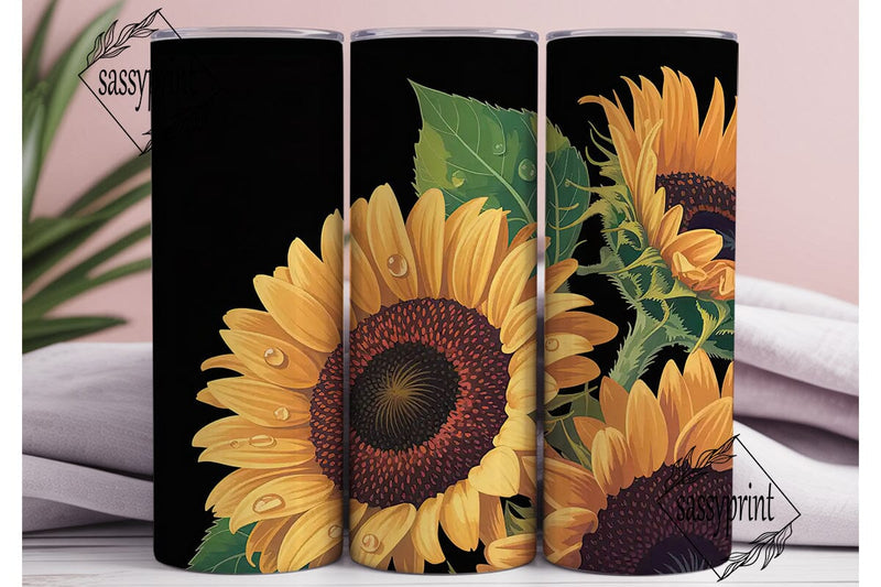 Sunflower Field 20oz Tumbler Wrap Sublimation sassyprint 