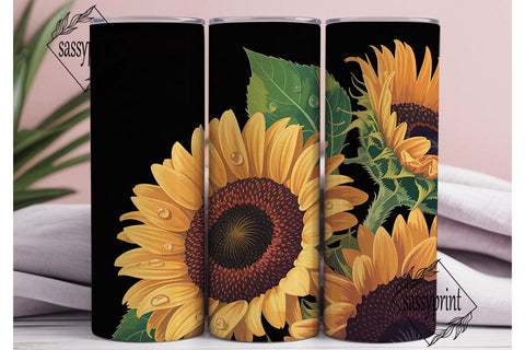 Sunflower Field 20oz Tumbler Wrap Sublimation sassyprint 