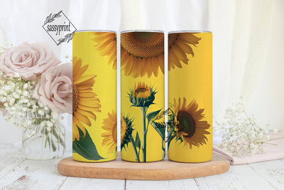 Sunflower Field 20oz Tumbler Wrap Sublimation sassyprint 