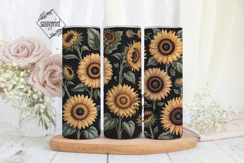 Sunflower Field 20oz Tumbler Wrap Sublimation sassyprint 