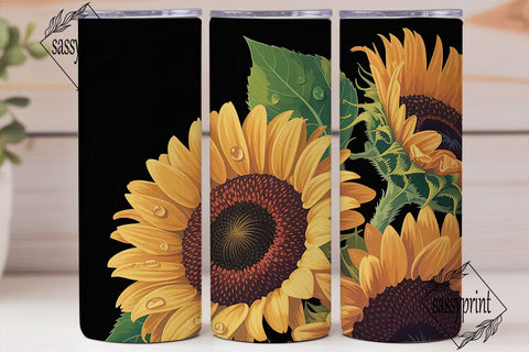 Sunflower Field 20oz Tumbler Wrap Sublimation sassyprint 
