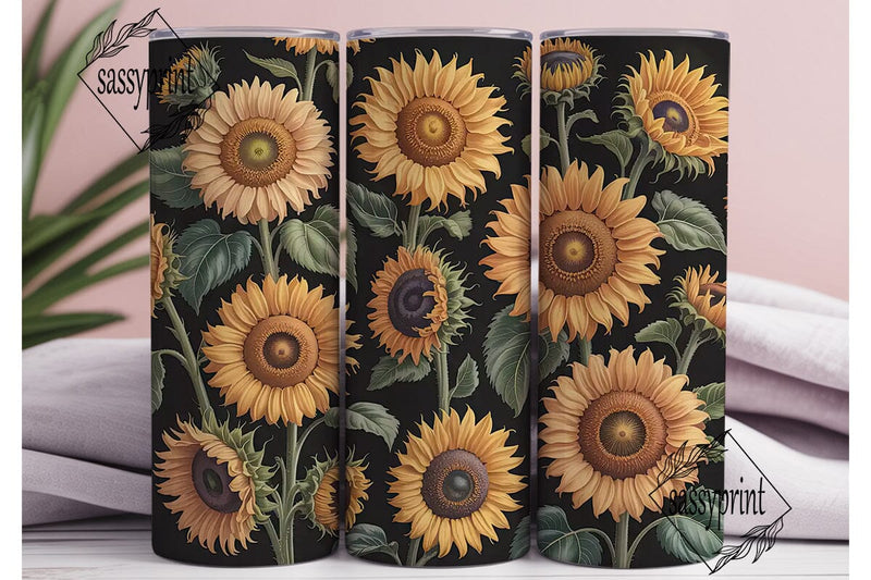 Sunflower Field 20oz Tumbler Wrap Sublimation sassyprint 