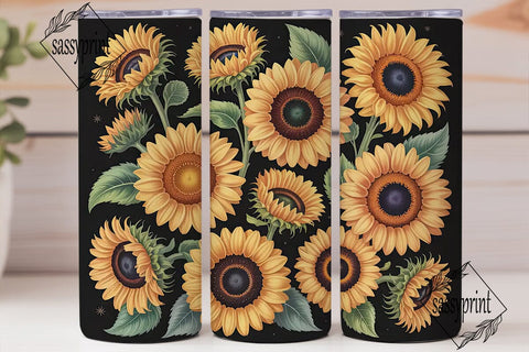 Sunflower Field 20oz Tumbler Wrap Sublimation sassyprint 