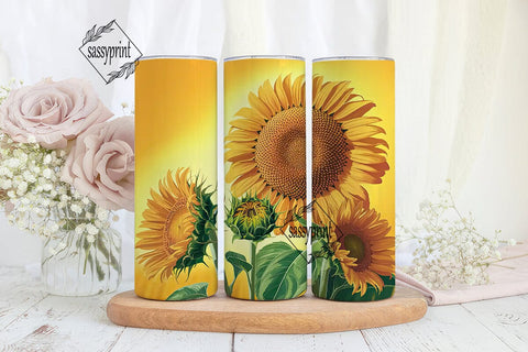 Sunflower Field 20oz Tumbler Wrap Sublimation sassyprint 