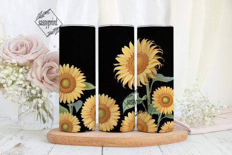 Sunflower Field 20oz Tumbler Wrap Sublimation sassyprint 