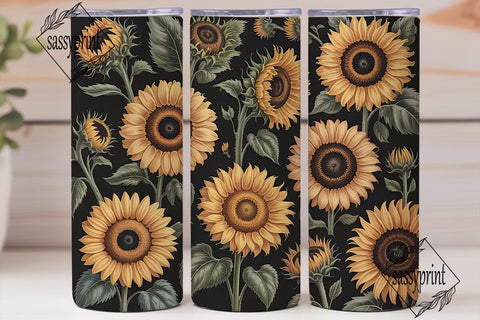 Sunflower Field 20oz Tumbler Wrap Sublimation sassyprint 