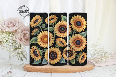 Sunflower Field 20oz Tumbler Wrap Sublimation sassyprint 