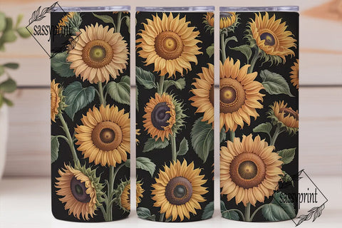 Sunflower Field 20oz Tumbler Wrap Sublimation sassyprint 