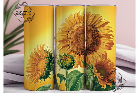 Sunflower Field 20oz Tumbler Wrap Sublimation sassyprint 