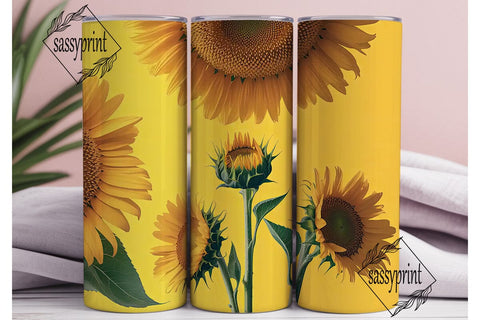 Sunflower Field 20oz Tumbler Wrap Sublimation sassyprint 