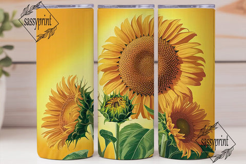 Sunflower Field 20oz Tumbler Wrap Sublimation sassyprint 