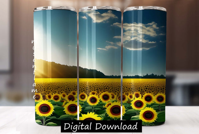 Sunflower Field | Straight Sublimation Tumbler Design 20oz, 30oz Sublimation MFsublimationdesign 