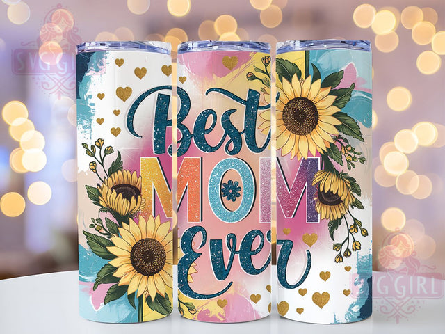 Sunflower Floral Mom Tumbler Wrap, Best Mom Ever Cup, Floral Mama Tumbler Wrap, 20oz Mother’s Day Tumbler, Rustic Mom Life PNG, Cute Sunflower Cup Design, Mom Gift Sublimation Sublimation SvggirlplusArt 